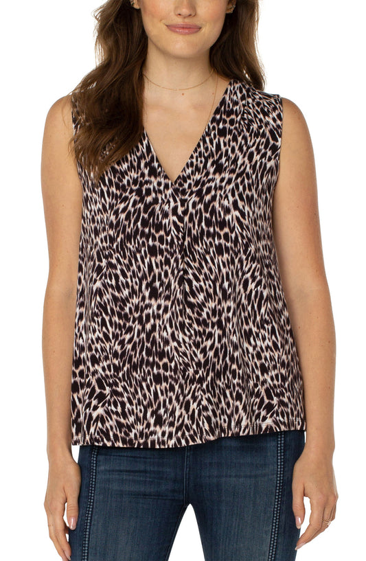 Liverpool Sleeveless V-neck Knit Top w Tucks (patterns)