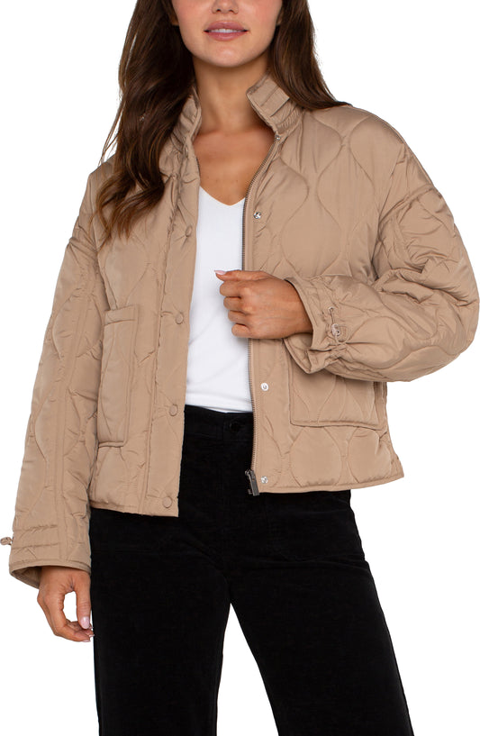 Liverpool Quilted Jacket w/ Zip Out Hood (Camel)