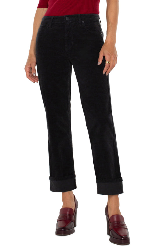 Liverpool Corduroy Marley Girlfriend Cuffed 27"/30" inseam (Onyx)