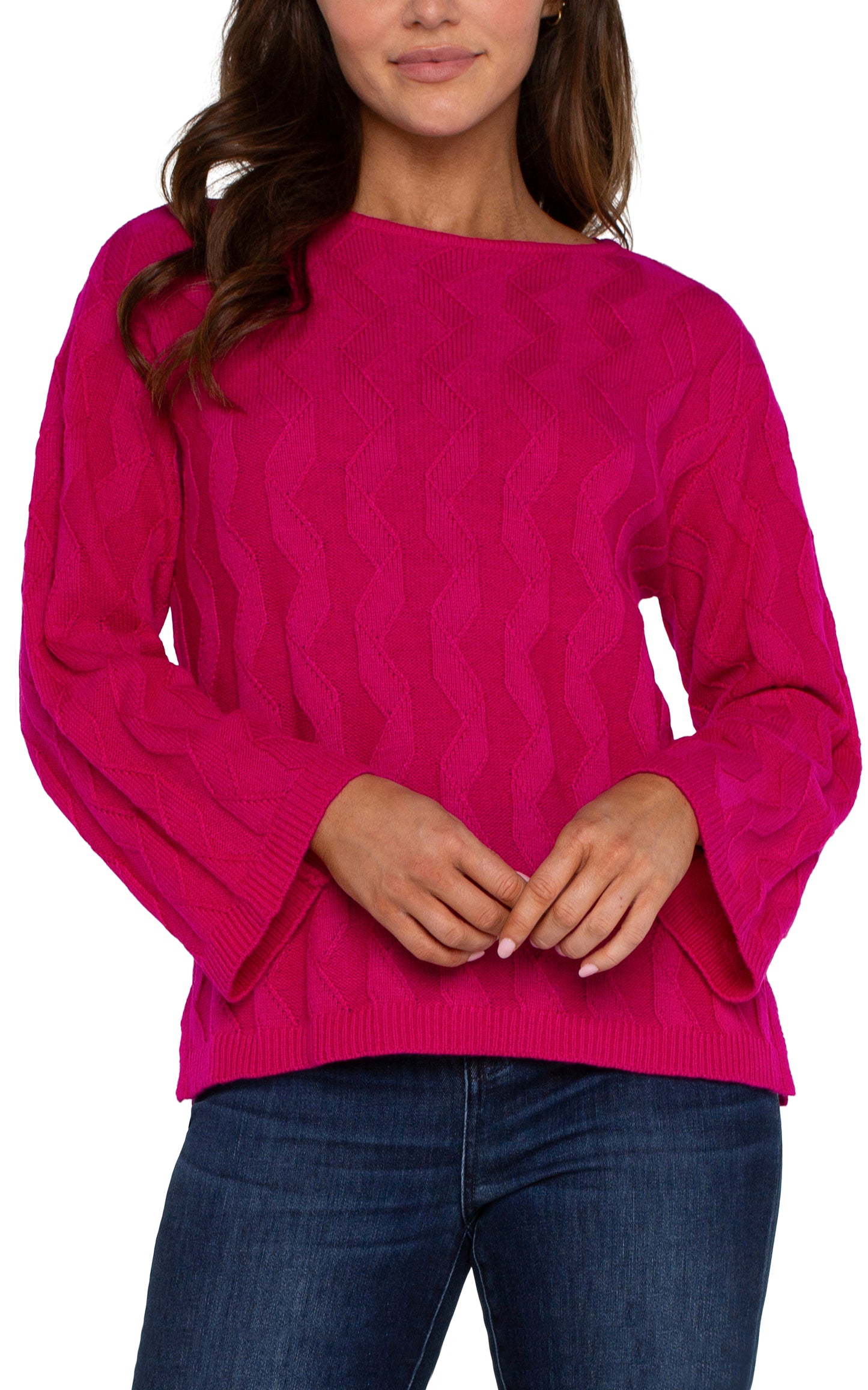 Liverpool Long Sleeve Boat Neck Sweater (Bright Star Ruby)