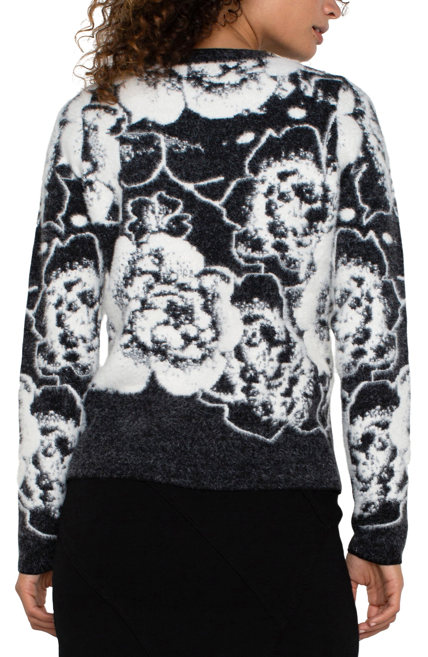 Liverpool Long Sleeve Crew Neck Sweater (Black/White Floral)