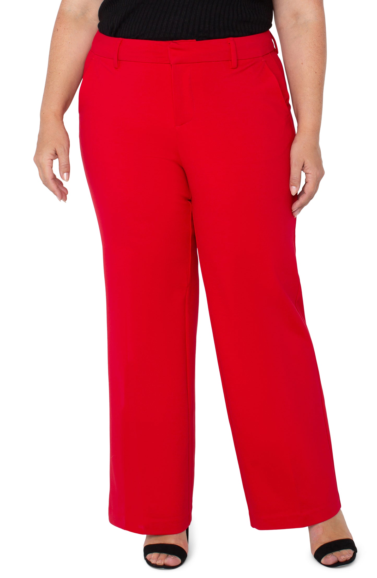 Liverpool Kelsey Wide Leg Trouser Plus Size 31" inseam (Tango Red)