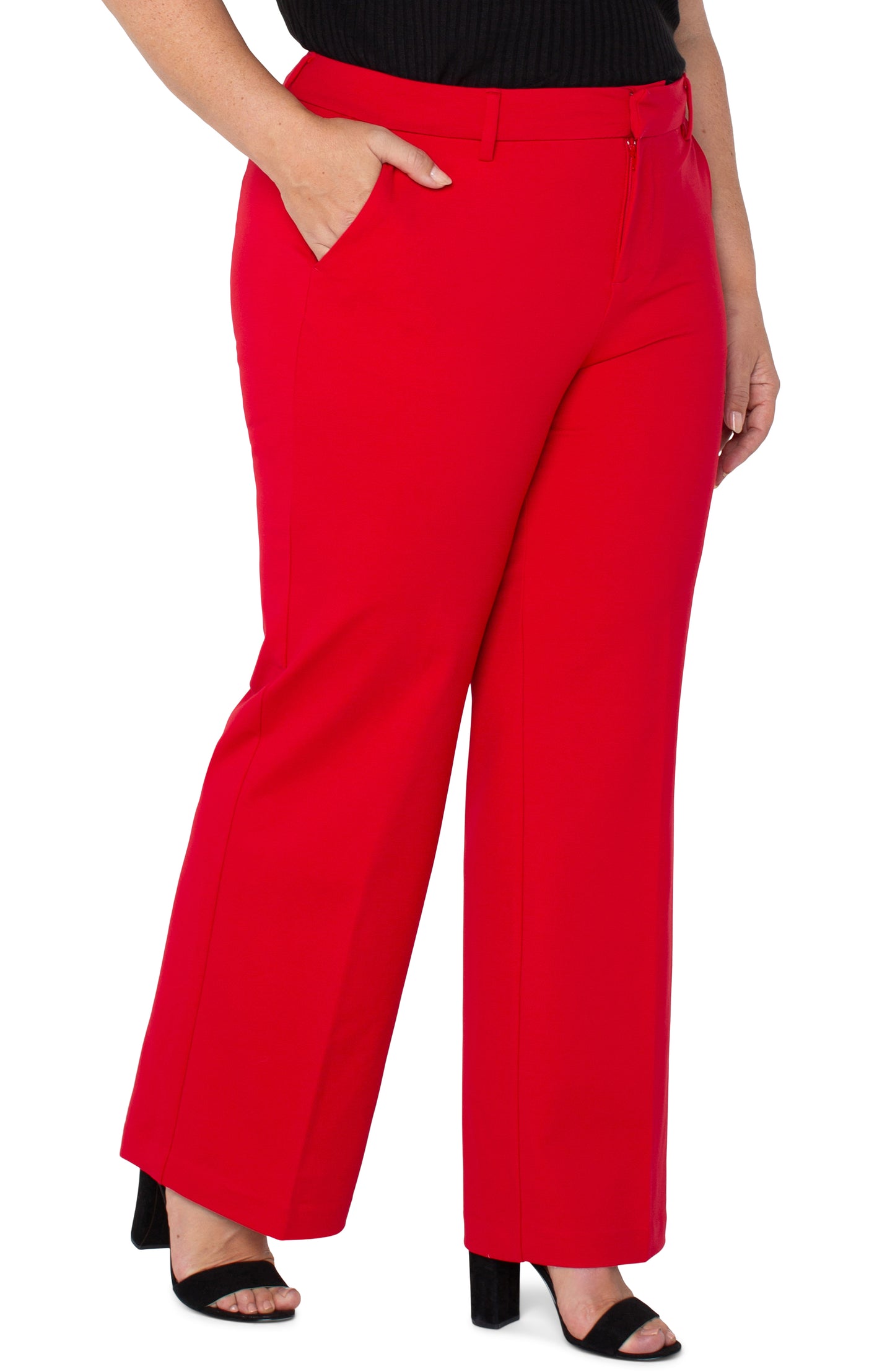 Liverpool Kelsey Wide Leg Trouser Plus Size 31" inseam (Tango Red)