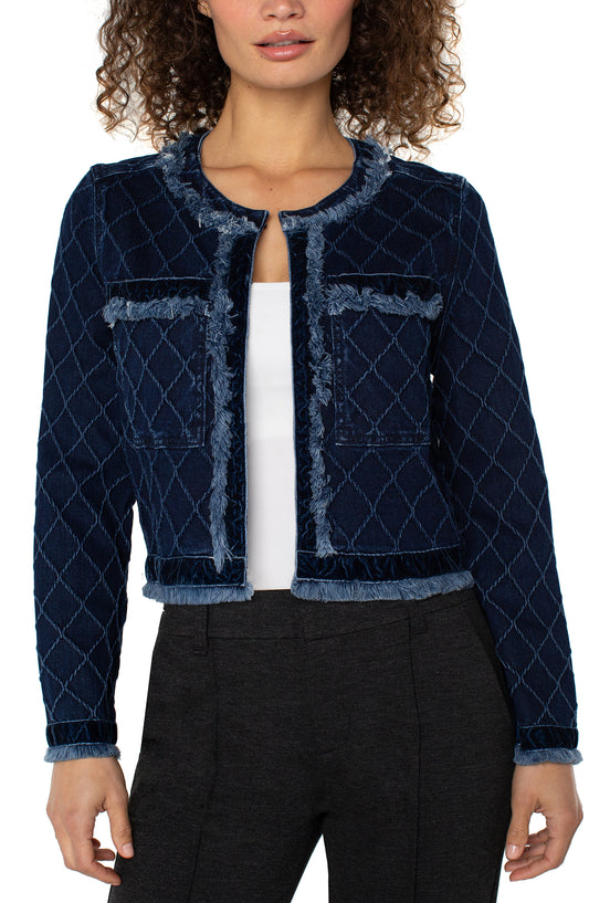 Liverpool Fray Edge Jacket with Velvet Trim (Diamond Dark)