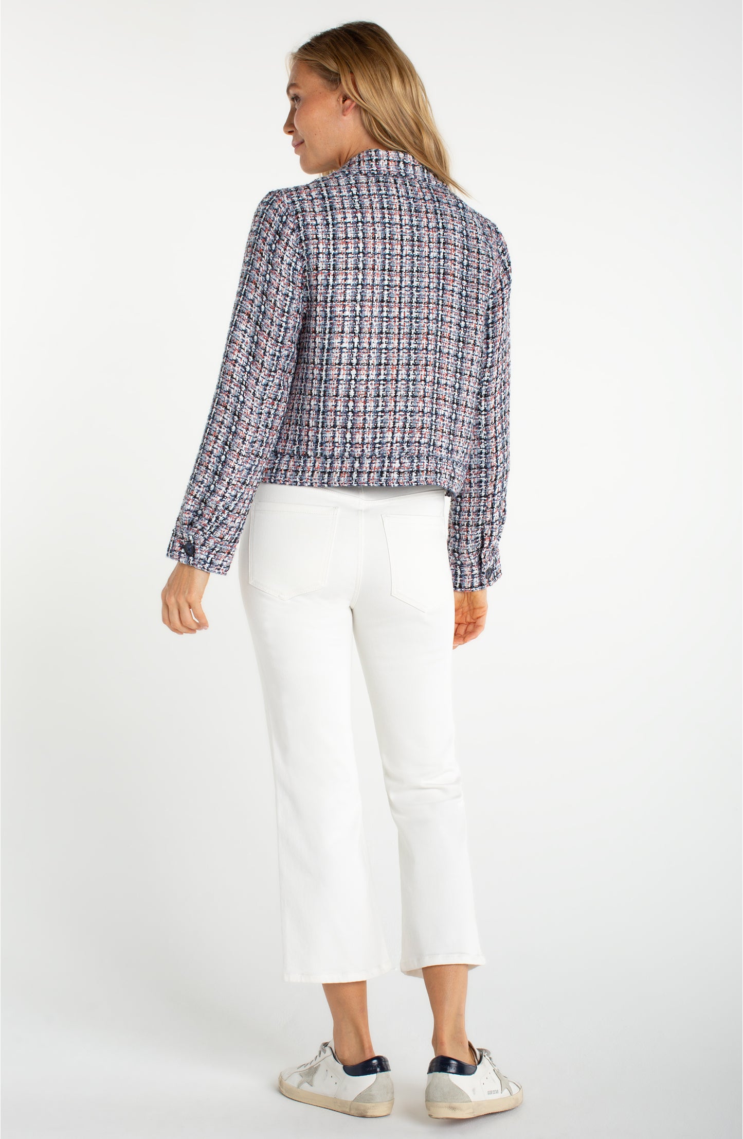 Liverpool Button Front Jacket (Navy Multi Plaid)