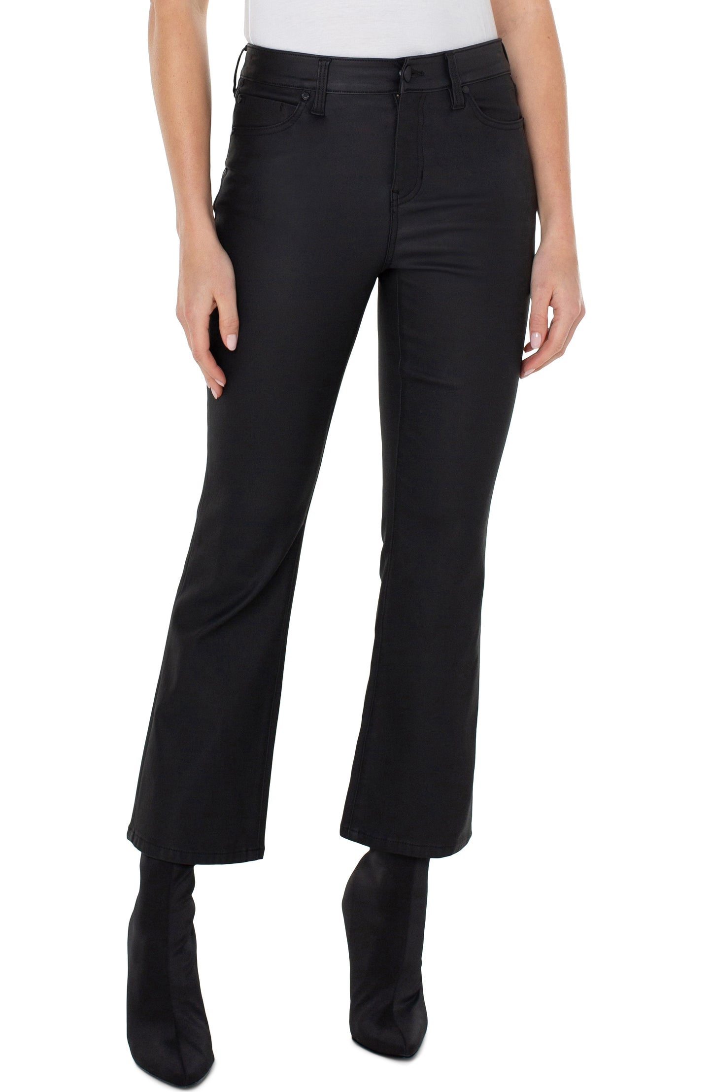 Liverpool Hannah Cropped Flare (27" inseam) (Black)