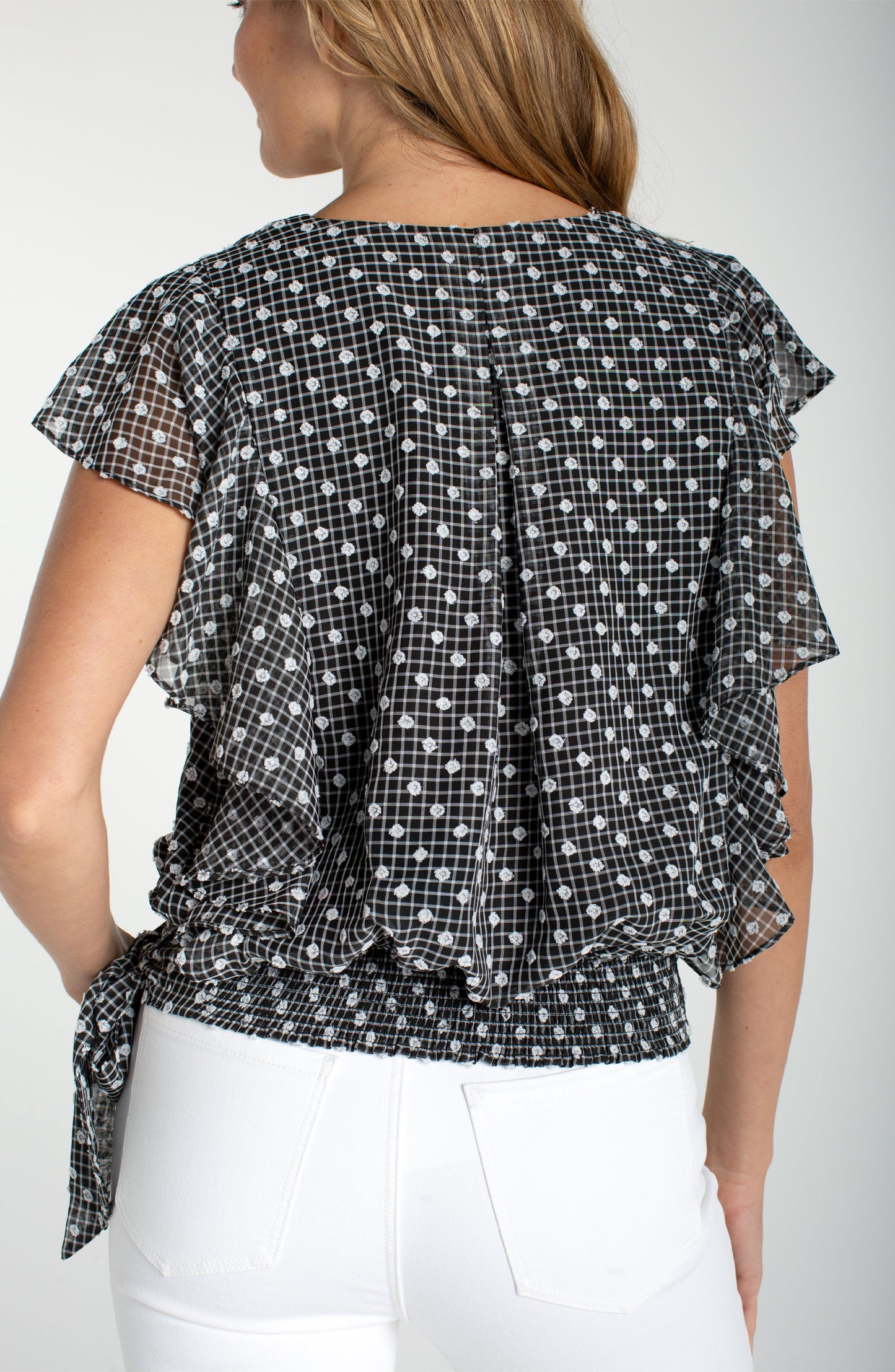 Liverpool Draped Front Top W/ Waist Tie
