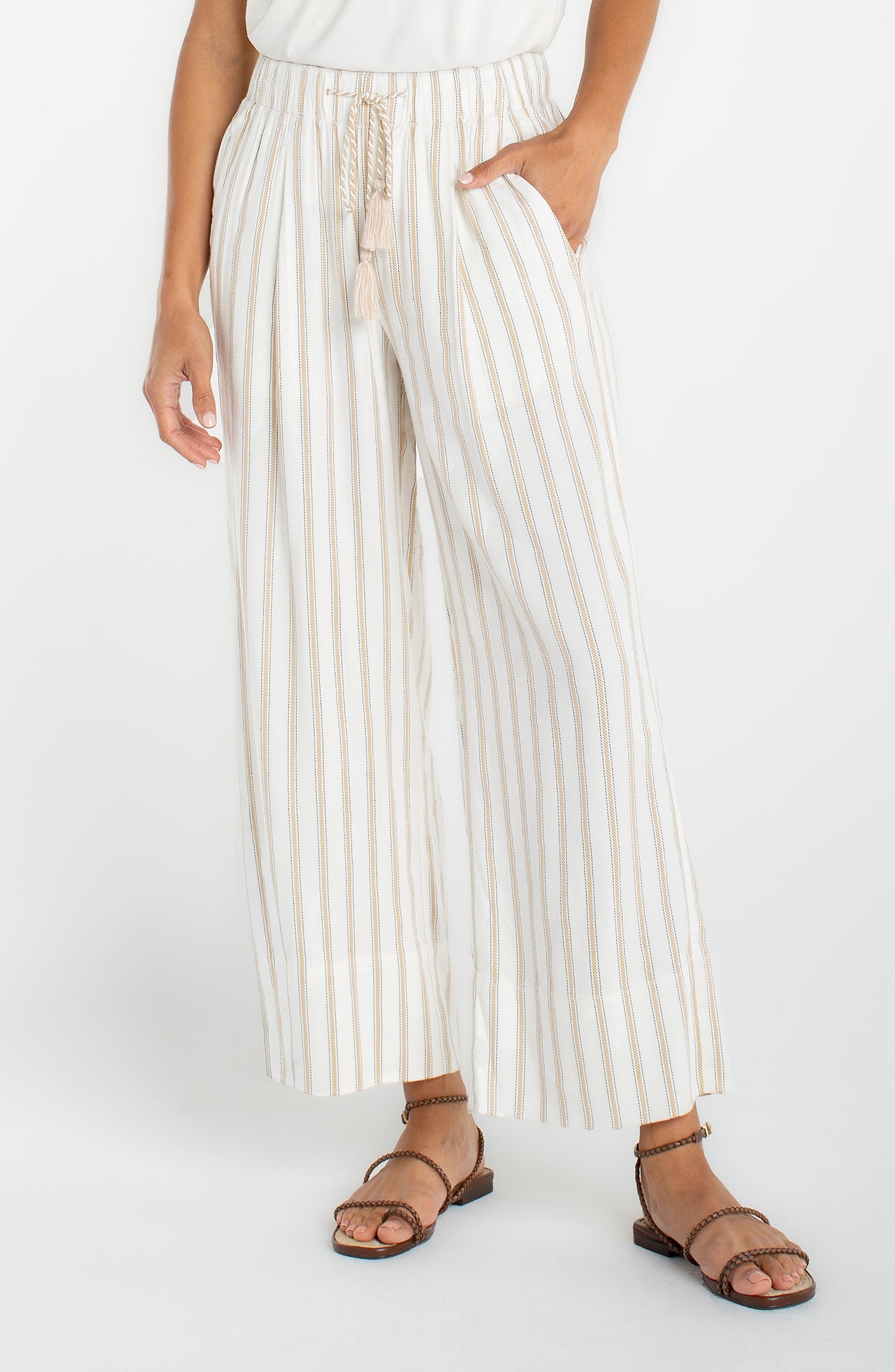 Liverpool Pull-On Wide Leg Crop Trouser (26" inseam)