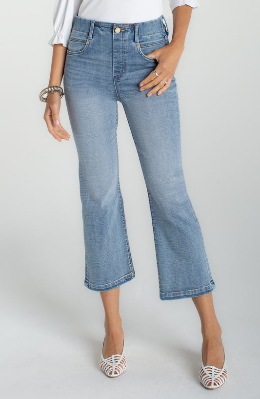 Liverpool Gia Glider Crop Flare W/ Tulip Back Slit