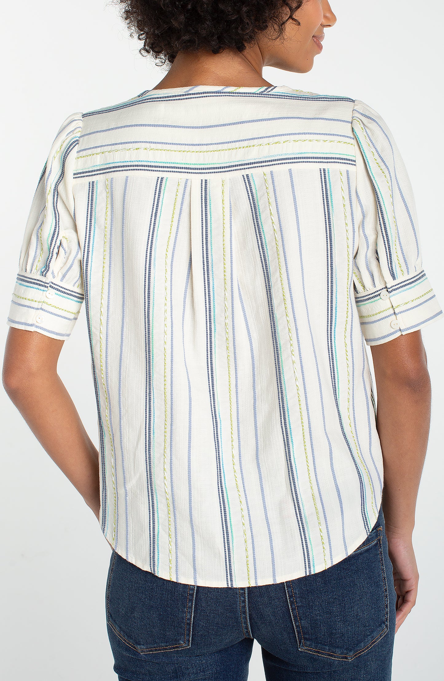 Liverpool Short Sleeve Popover Woven Top