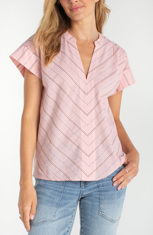 Liverpool Short Sleeve Popover Woven Top