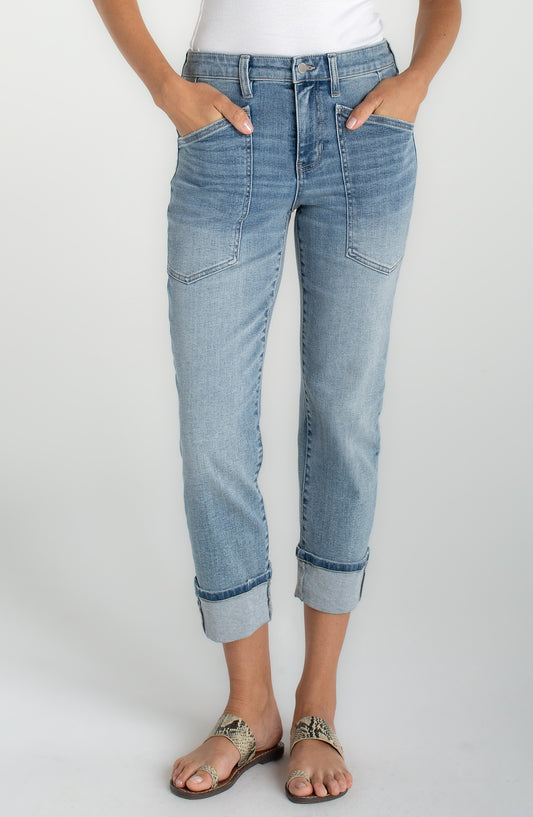 Liverpool Marley Cropped Girlfriend Cuffed (28"/25" Inseam)