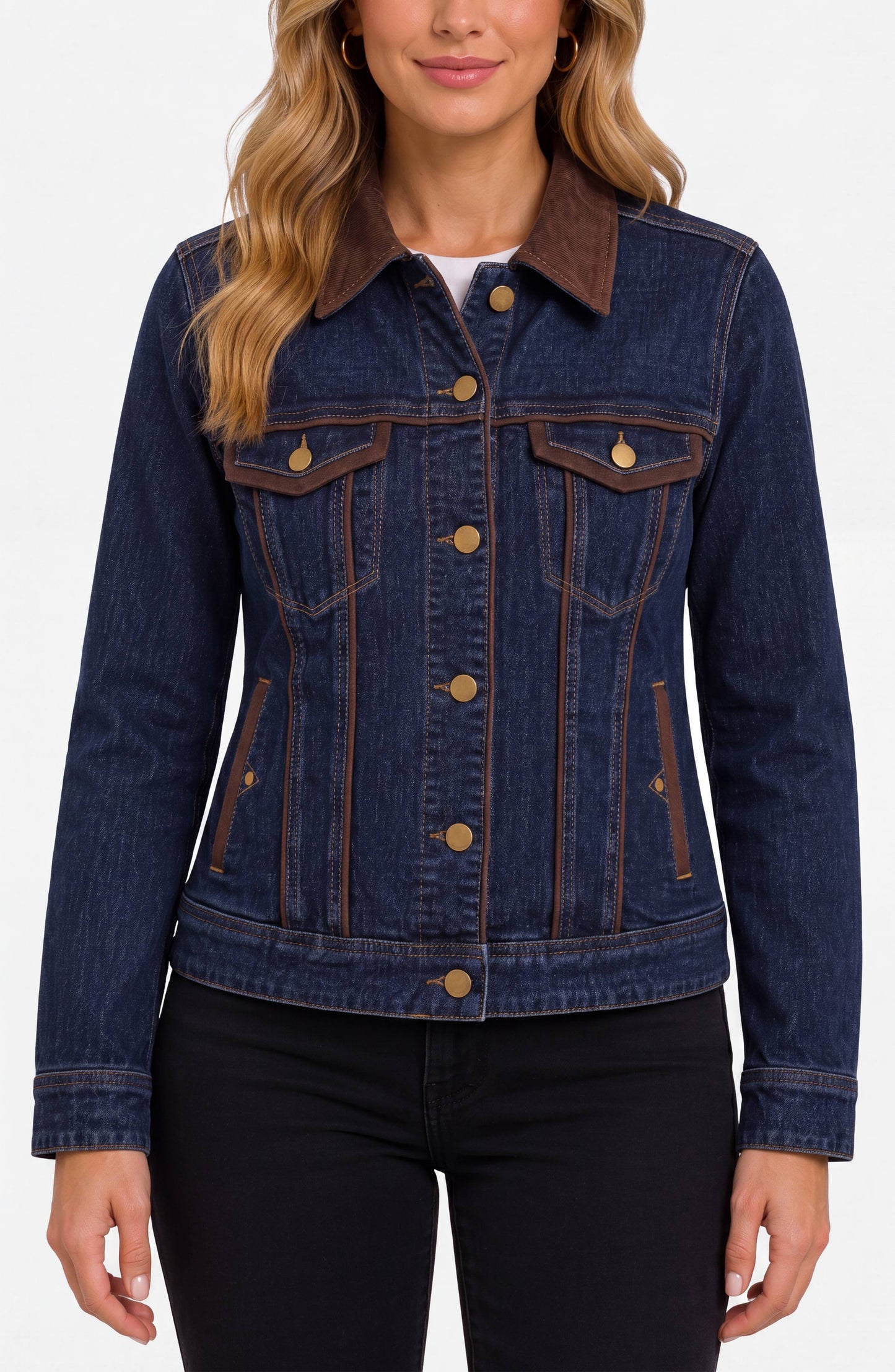 Liverpool Classic Trucker Jacket W/ Velvet Detailing