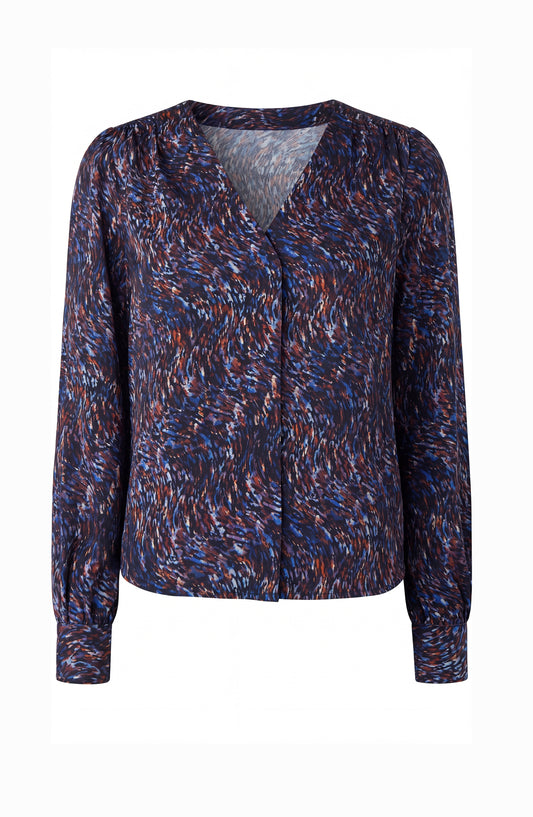 Liverpool Long Sleeve Woven Blouse W/ Neck Tie