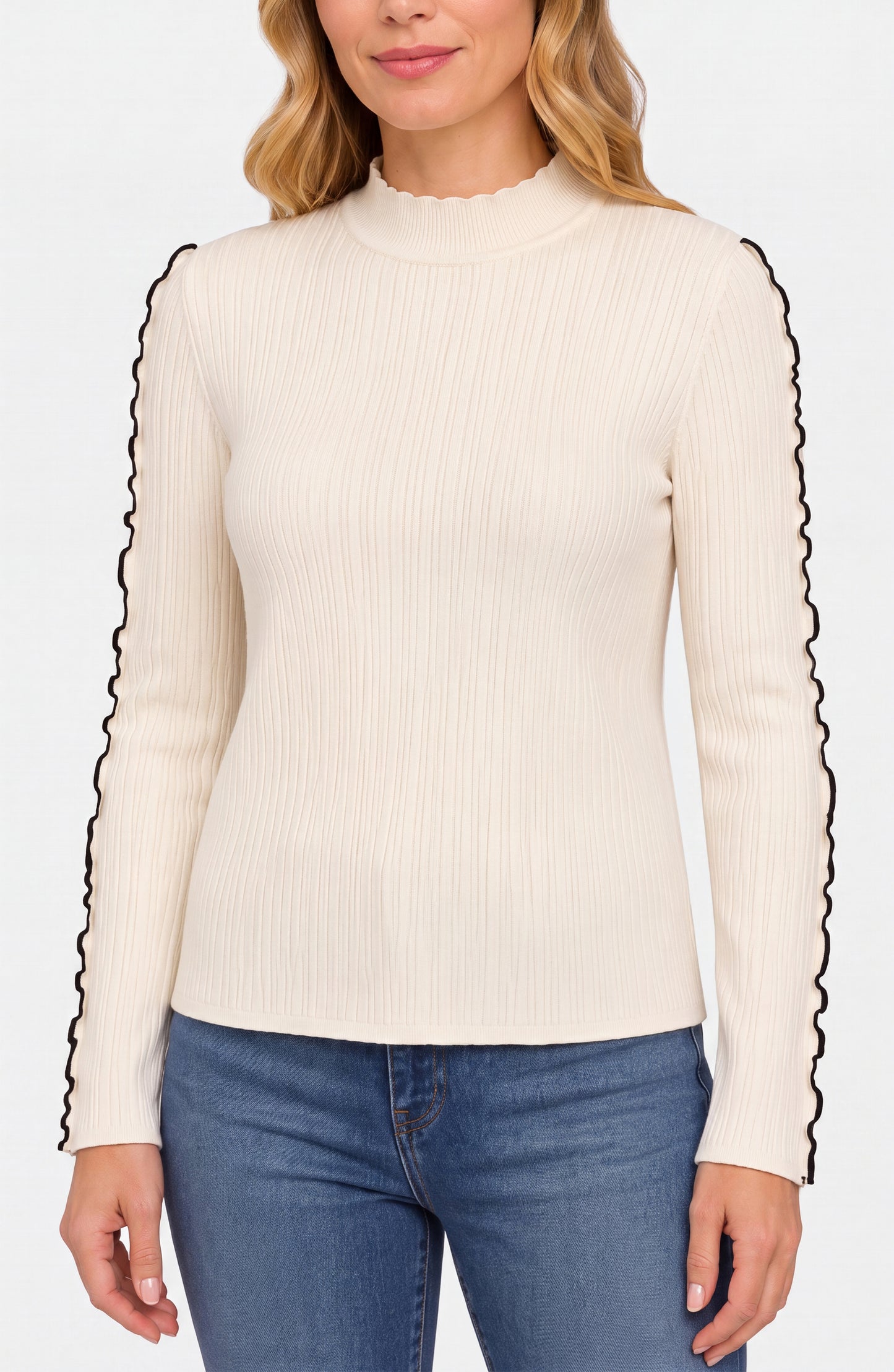 Liverpool Mock Neck Long Sleeve Sweater