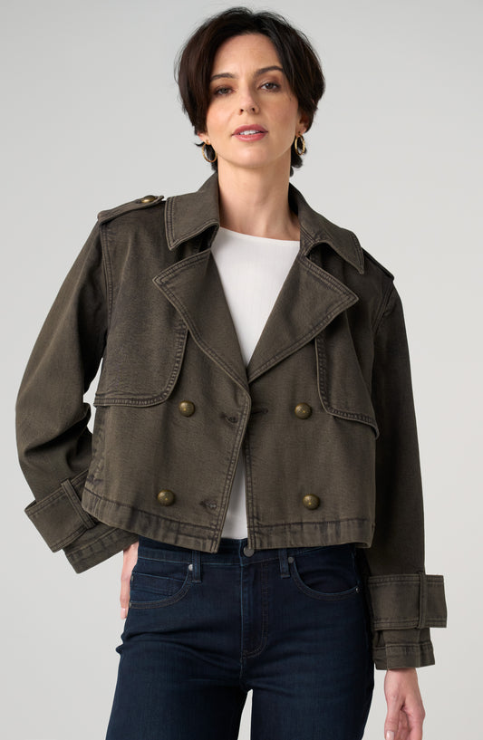 Liverpool Cropped Denim Trench
