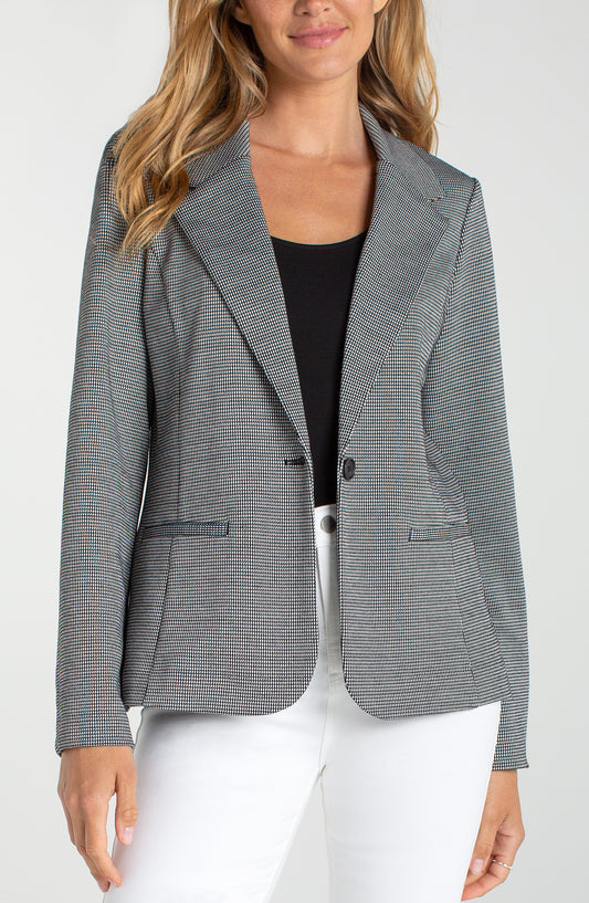 Liverpool Fitted Blazer (Black and White Mini Check)