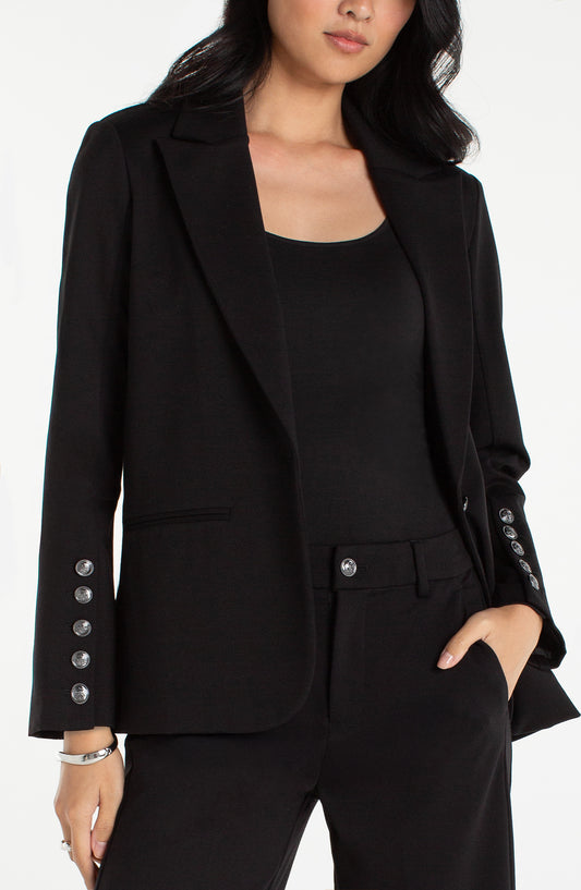 Liverpool Blazer with Button Sleeves (Black)