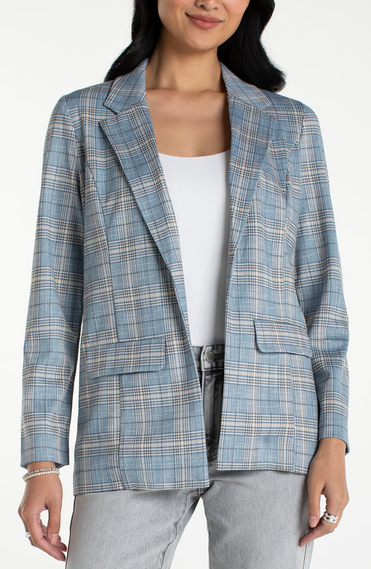 Liverpool Boyfriend Blazer w/ Princess Darts (Shadow Blue Multi)