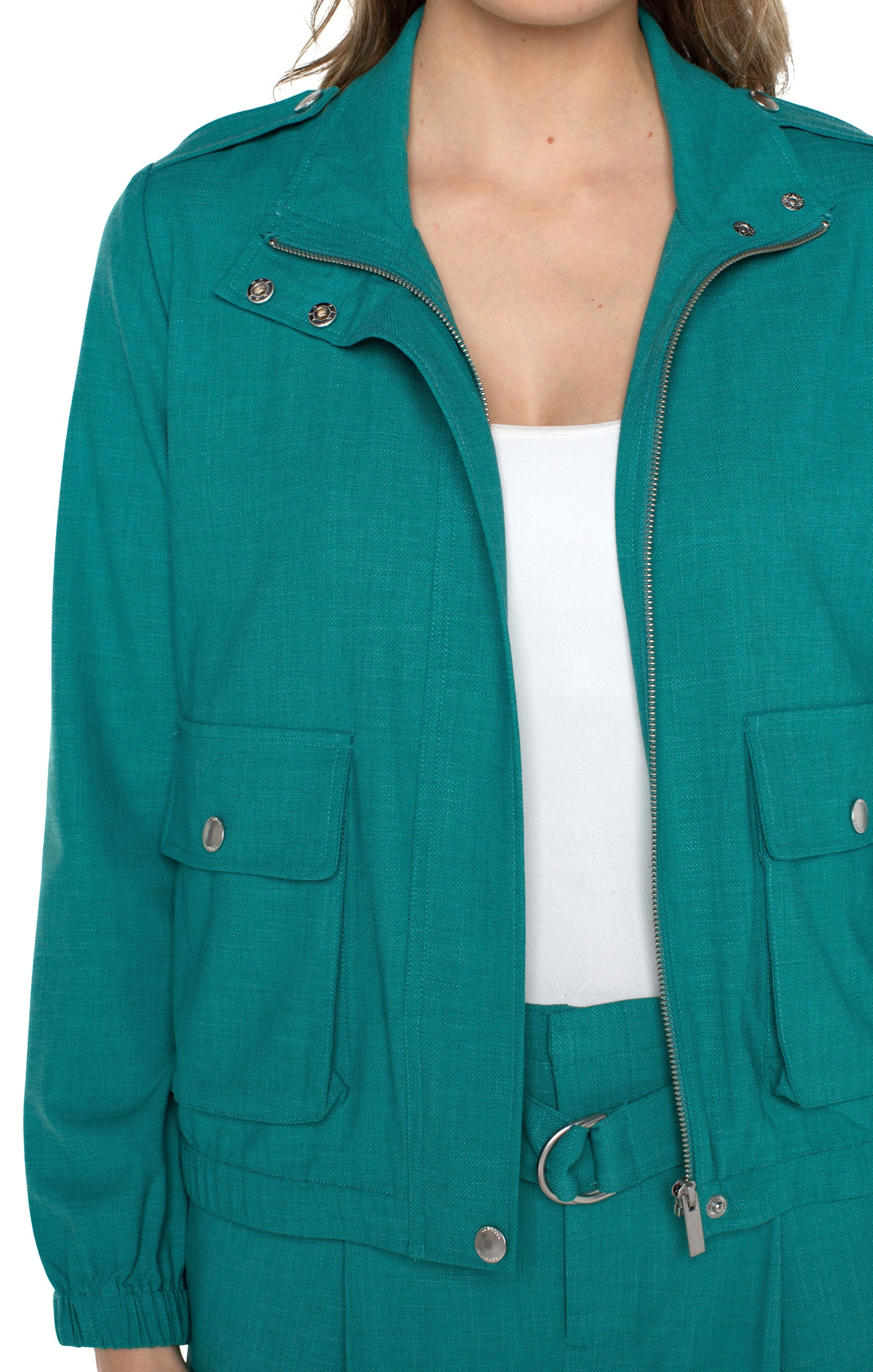 Liverpool Utility Zip Up Jacket (mermaid teal)