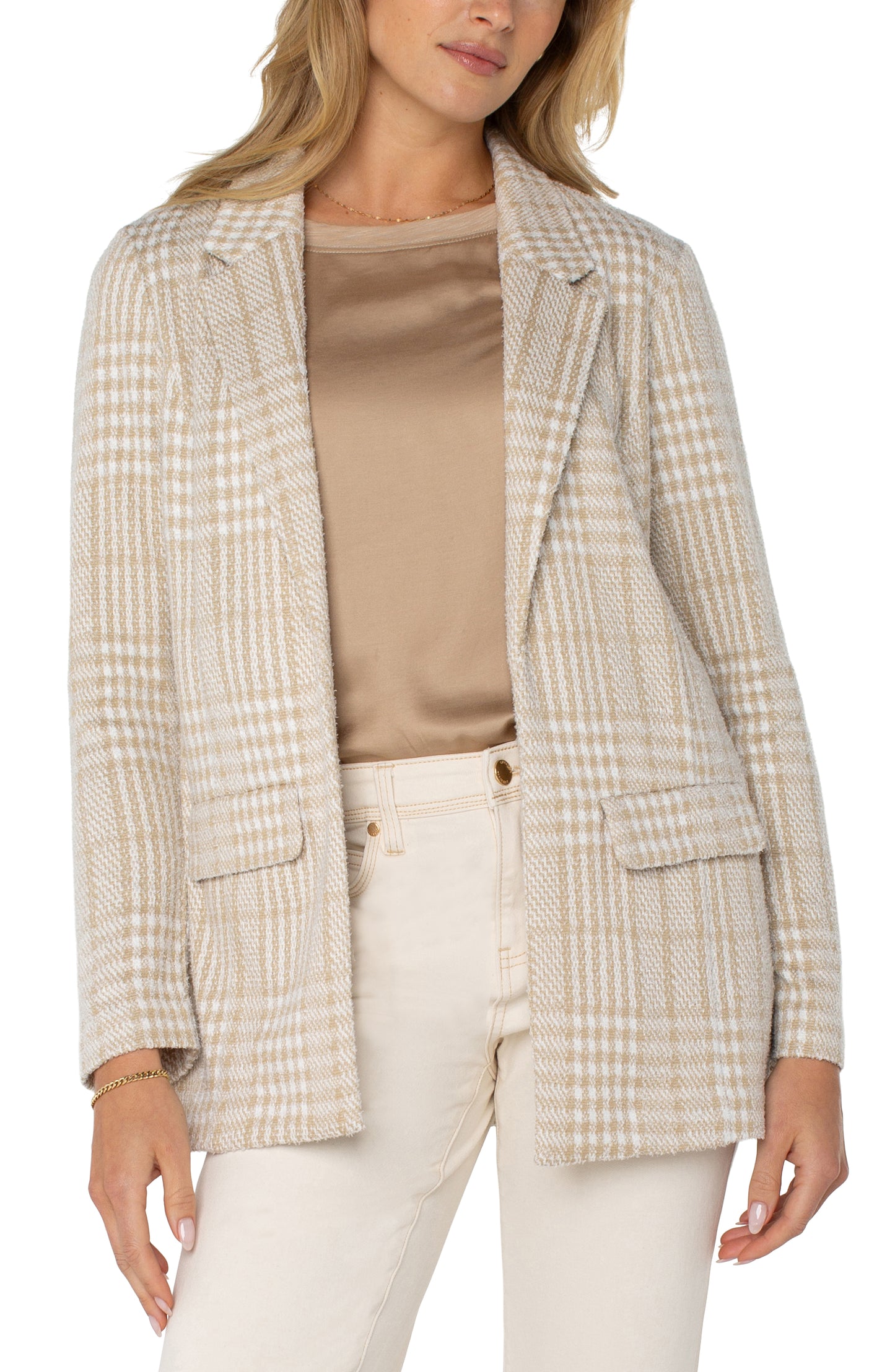 Liverpool Boyfriend Blazer (Cream Tan Plaid)