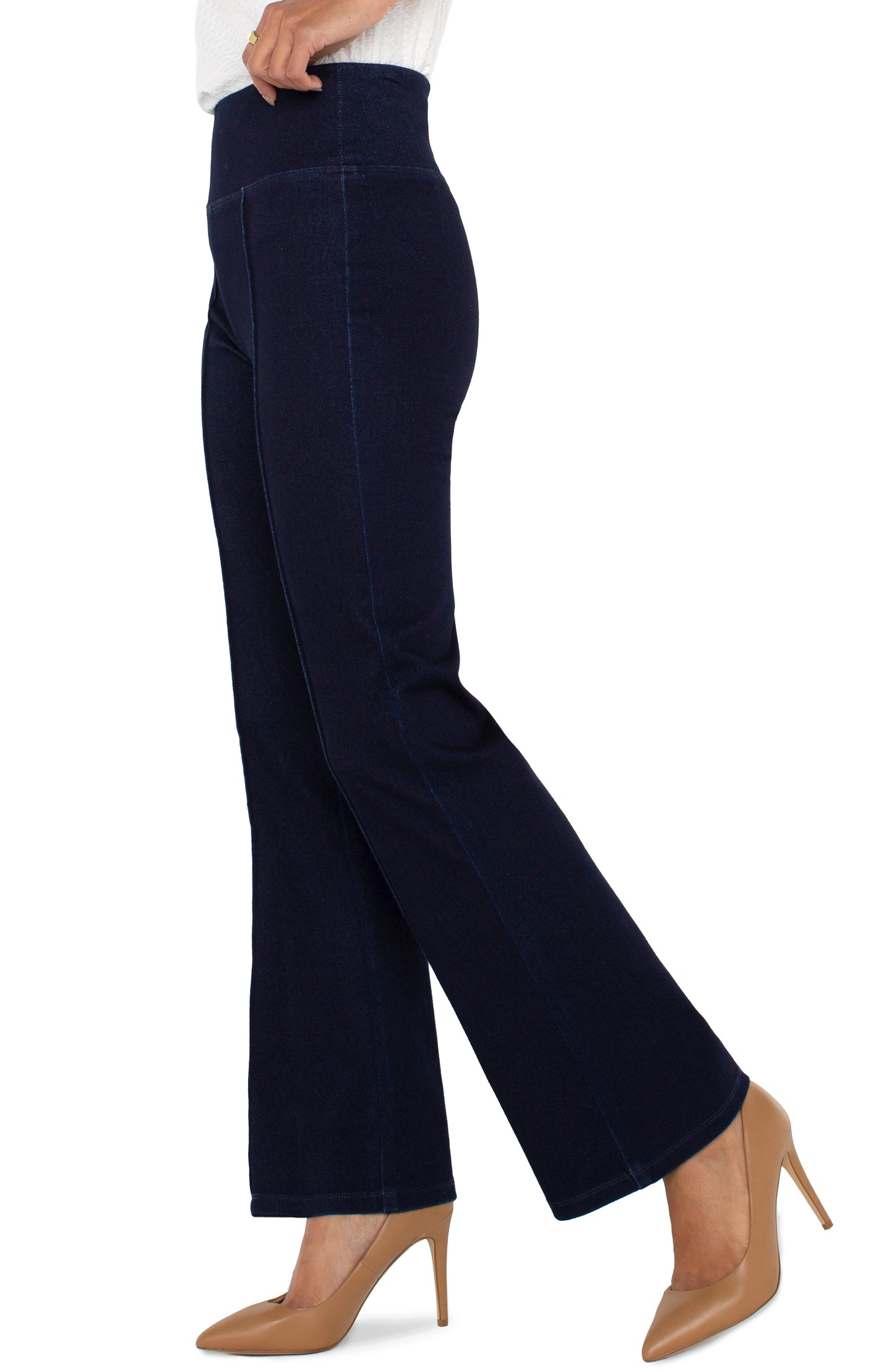 Liverpool Pearl Ankle Flare w/ Pintucks 31" inseam (Indigo Rinse)