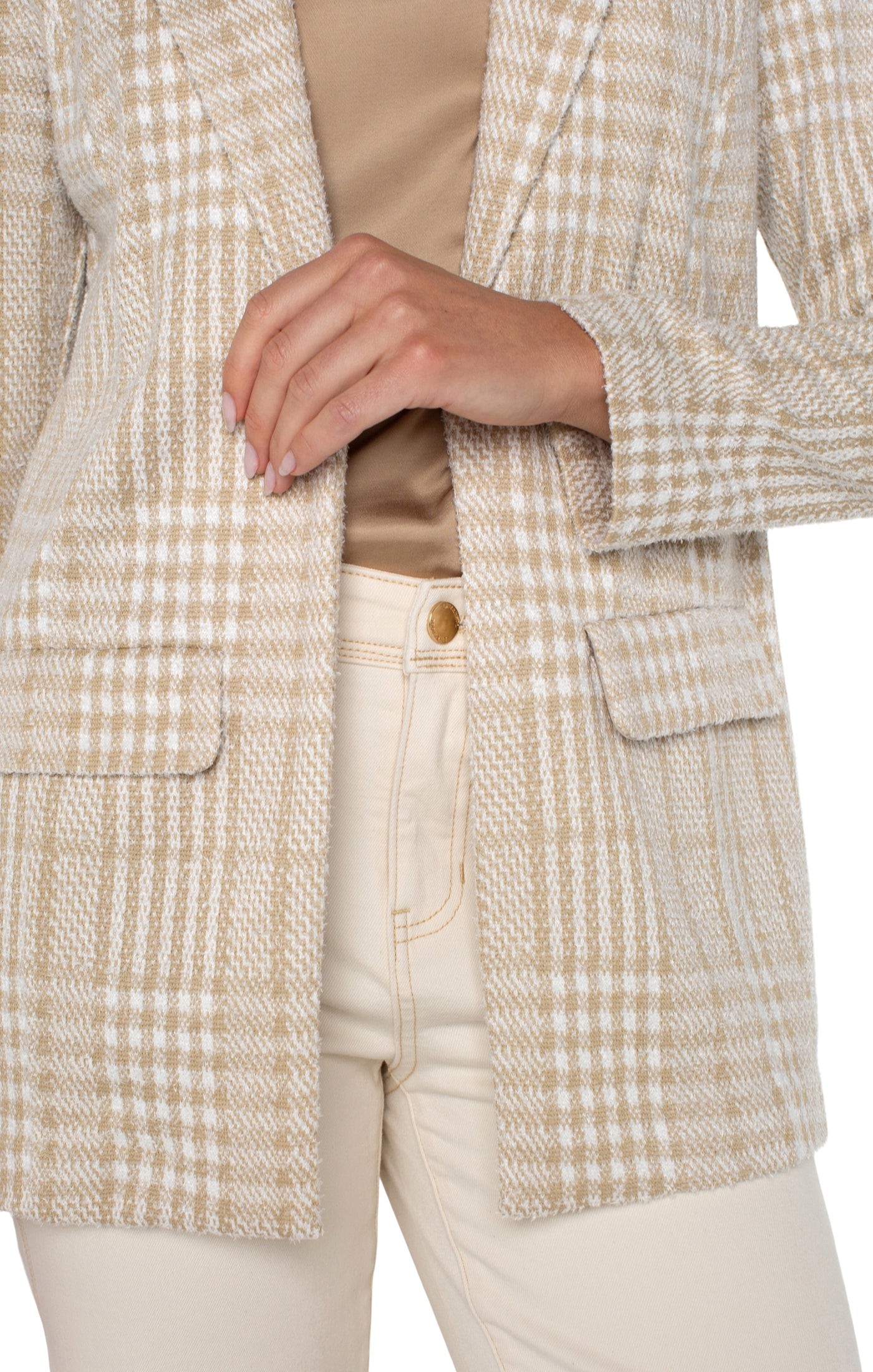 Liverpool Boyfriend Blazer (Cream Tan Plaid)