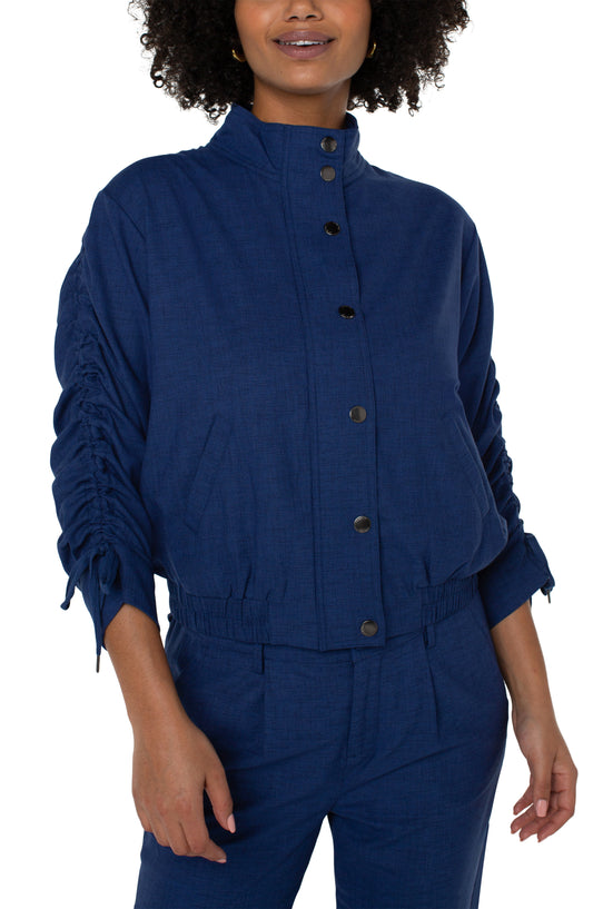 Liverpool Ruched Sleeve Jacket (Merchant Blue)