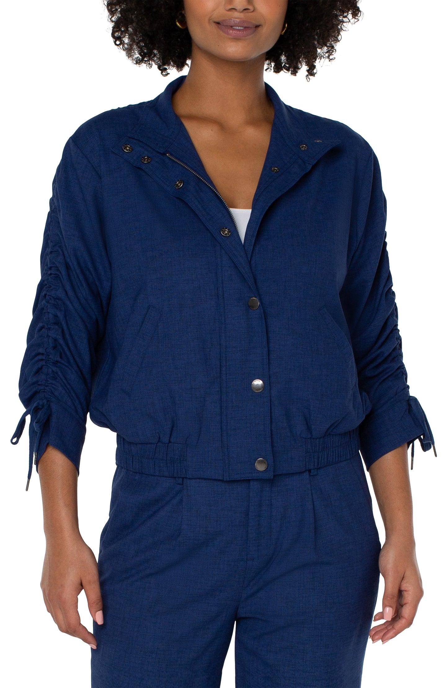 Liverpool Ruched Sleeve Jacket (Merchant Blue)