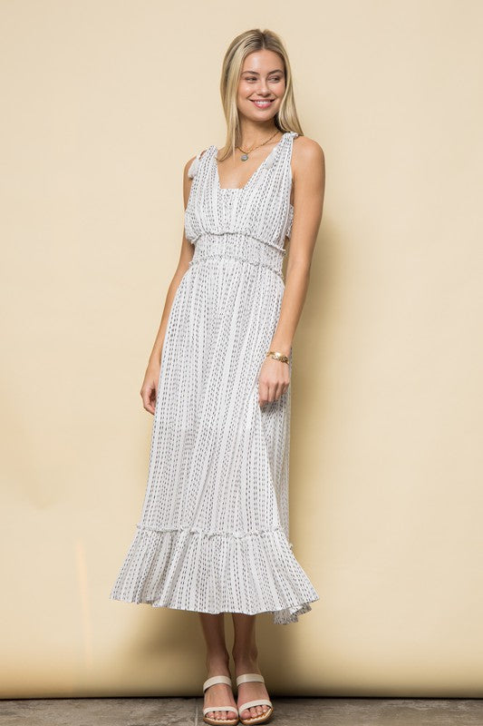 Polka Dot Maxi Dress with Lining