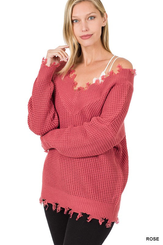 ShRedded V-Neck Sweater