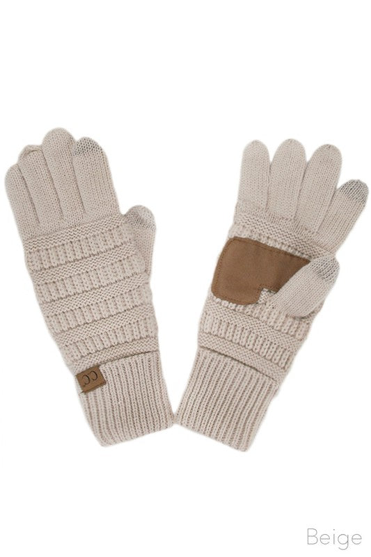 CC Knitted Touch Screen Gloves Fleece Lined