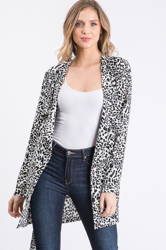 Animal Print Spotted Light Weight Long Jacket