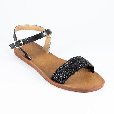 Isla Braided Black & Cheetah Print Sandals
