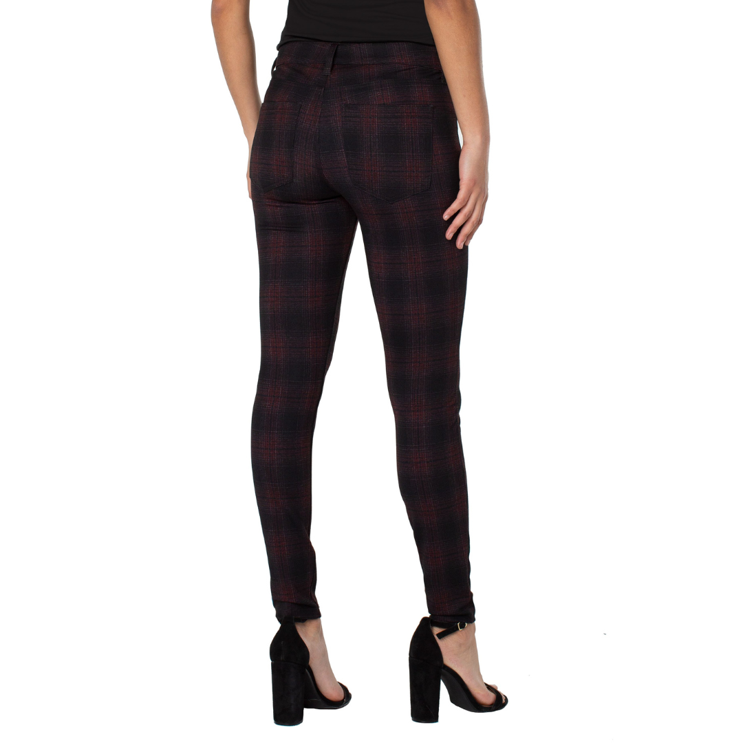 Liverpool Madonna Skinny Plaid Pants (Black/Red/Shdw)