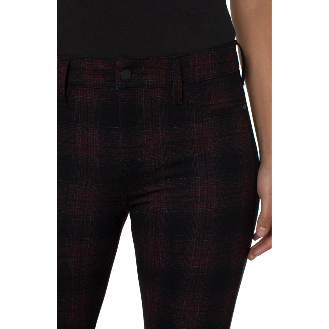 Liverpool Madonna Skinny Plaid Pants (Black/Red/Shdw)