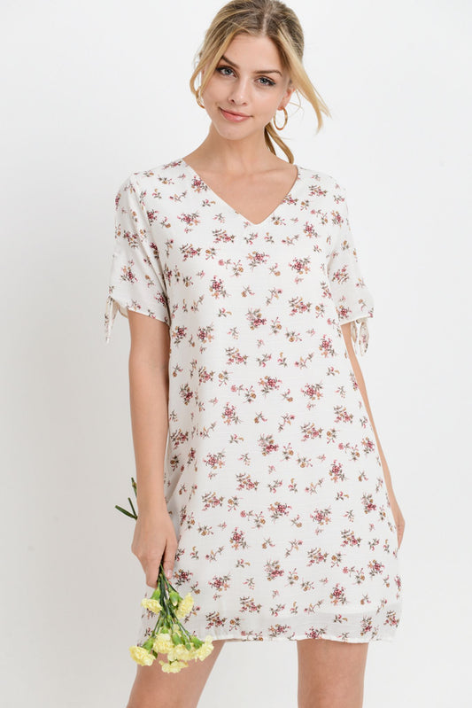 Floral Print Linen Dress