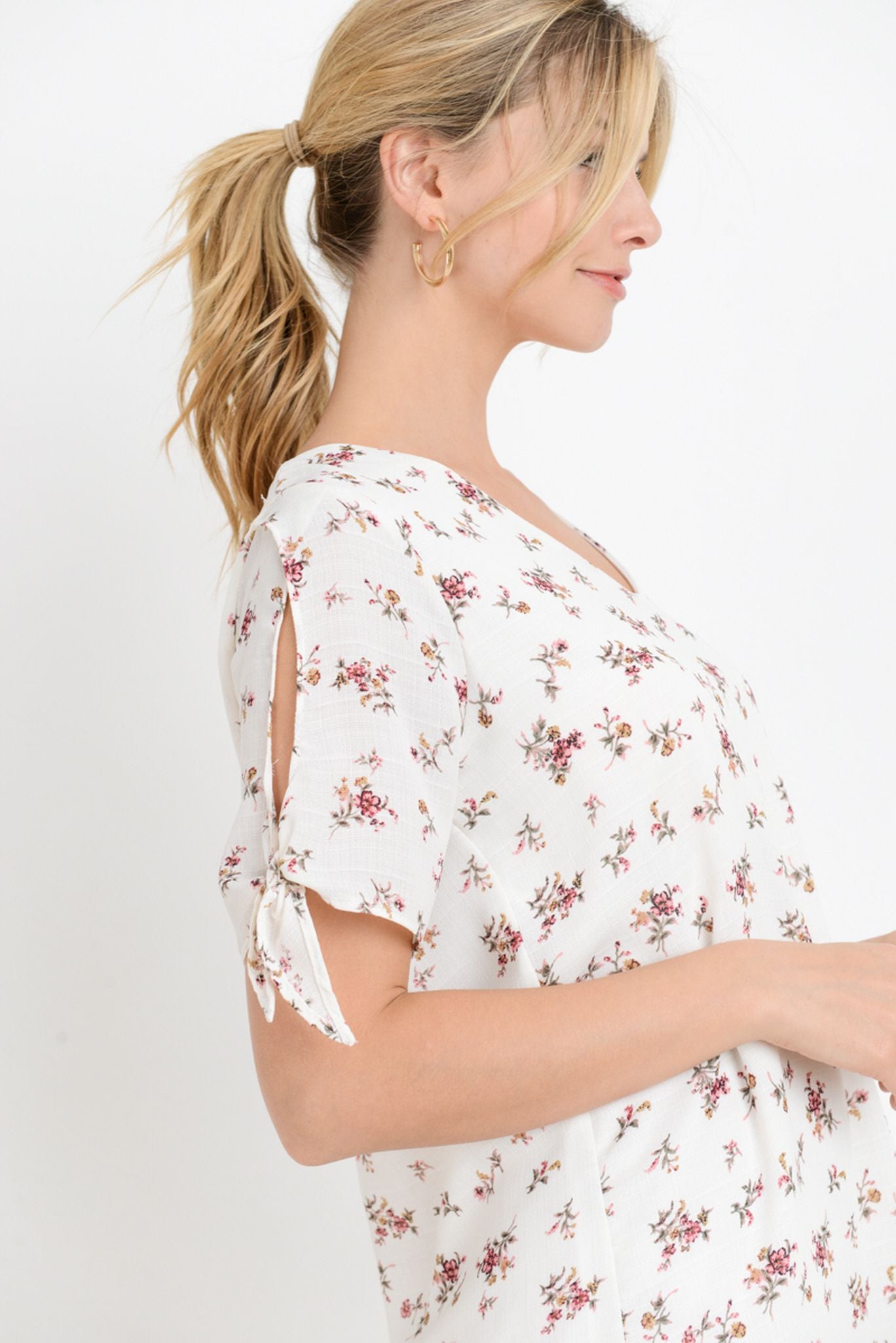 Floral Print Linen Dress