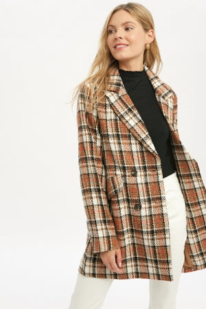 Plaid Coat Double Breasted