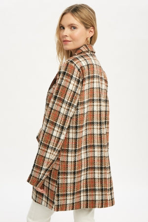 Plaid Coat Double Breasted