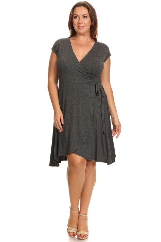 Knit Dress Wrap Front Plus Size