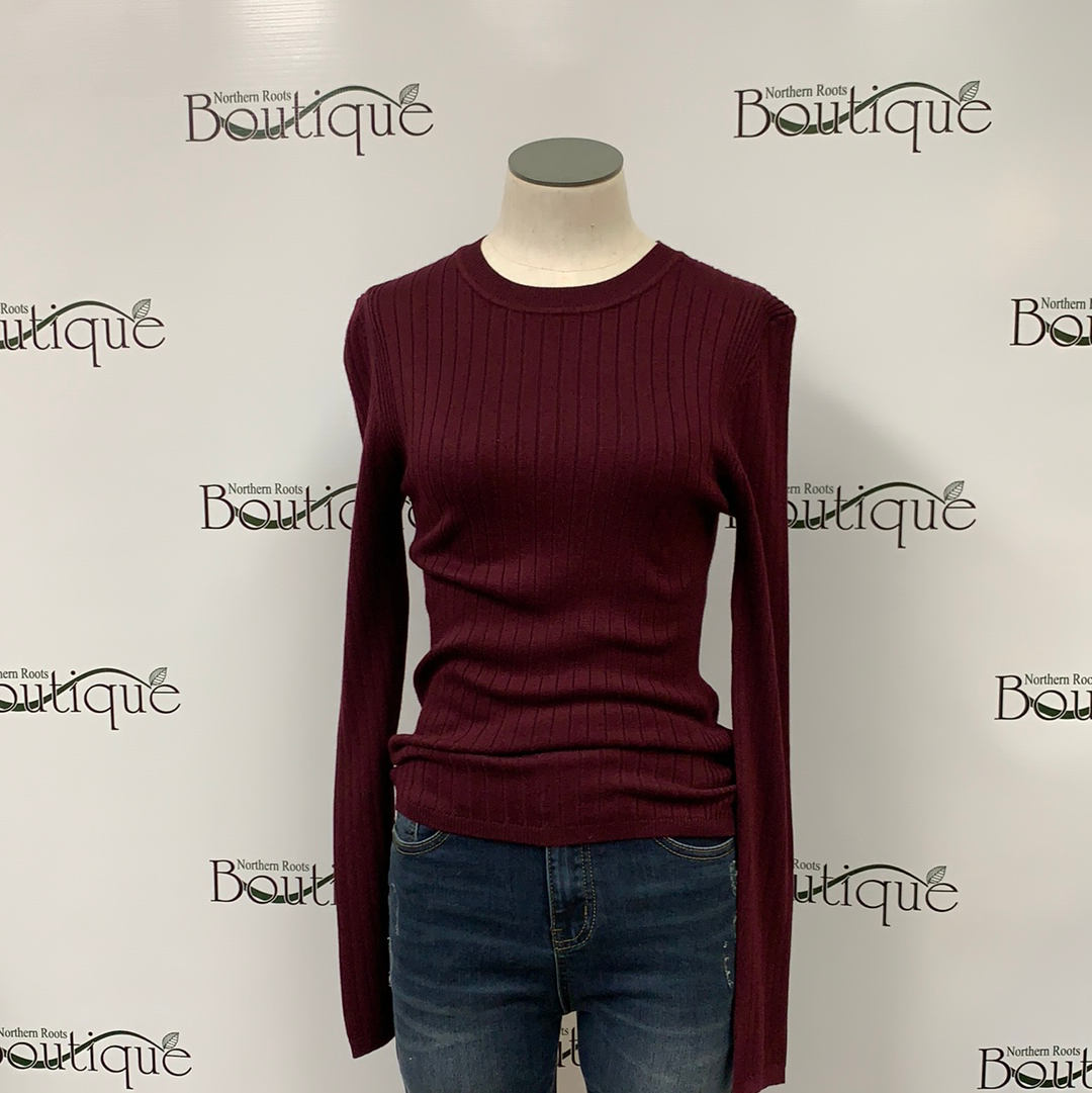 Ribbed Fitted Basic Sweater