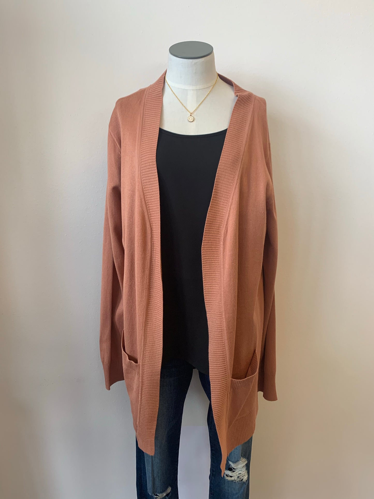 Long Sleeve Open Cardigan With Pockets