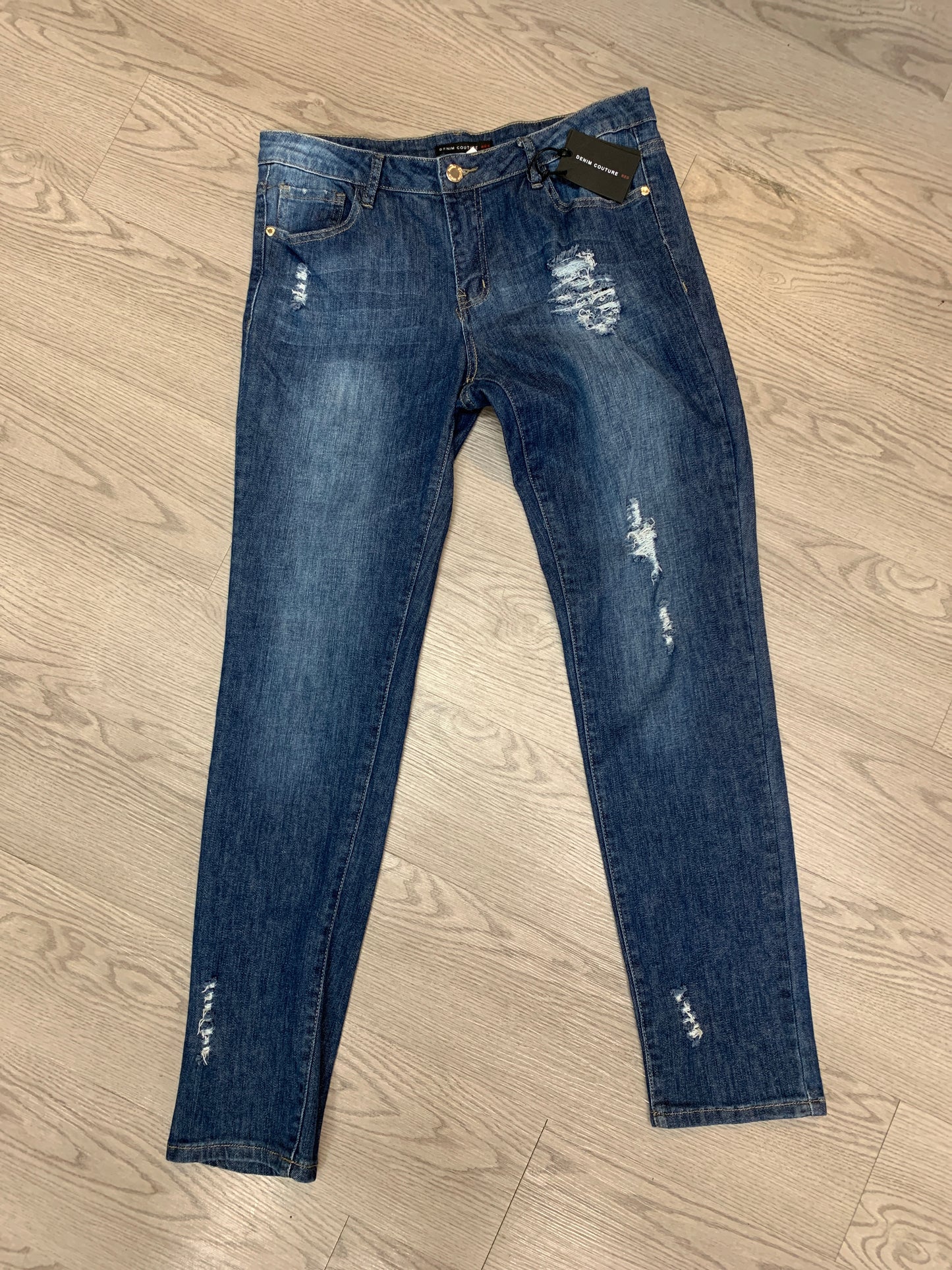 Denim Couture slim fit distressed denim jeans