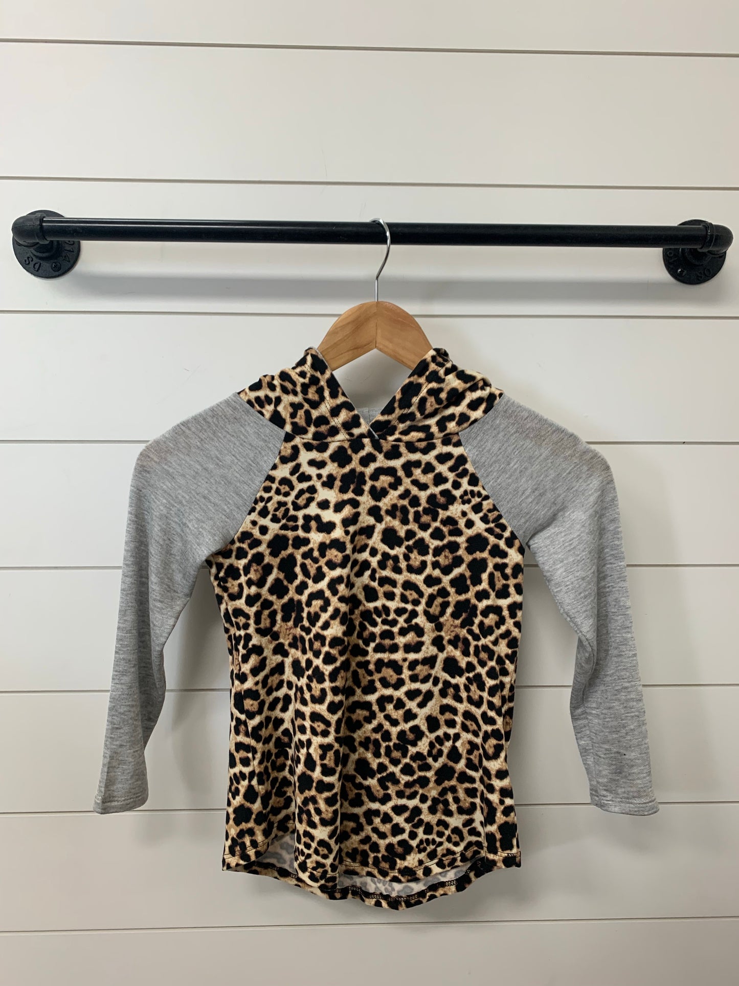 Kids Leopard Print Hoodie with Tie Match Mommy