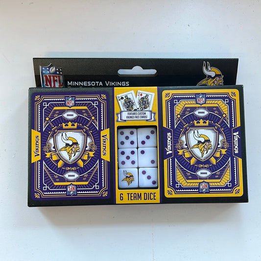 MN Vikings 2 pack playing cards and dice set