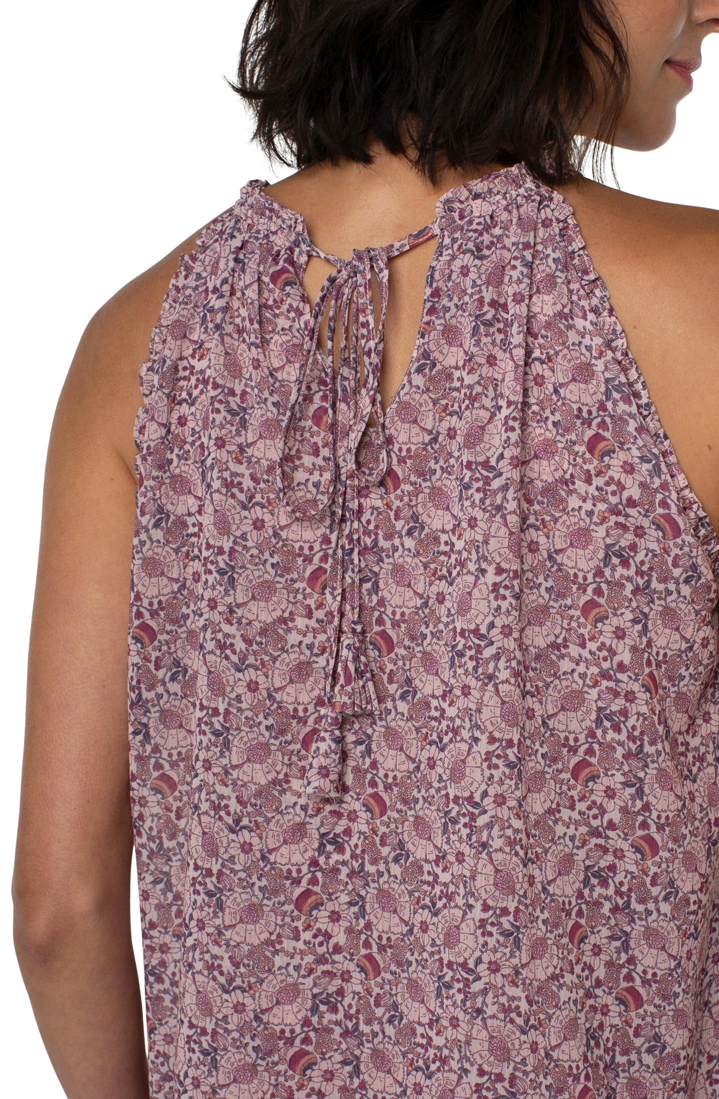 Liverpool Halter Tank Top (Wildflower Ditsy Print)