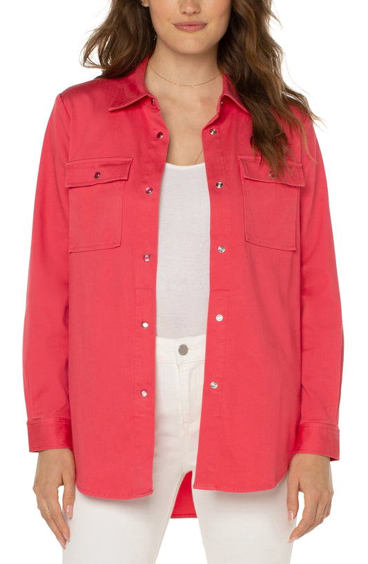 Liverpool Longline Shacket (Watermelon)