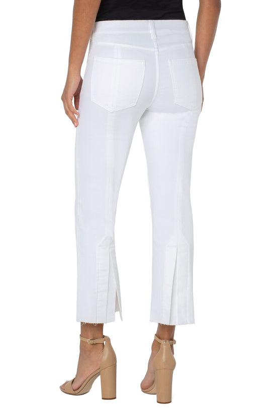 Liverpool Gia Glider Crop Flare w Back Pleat (Bright White)