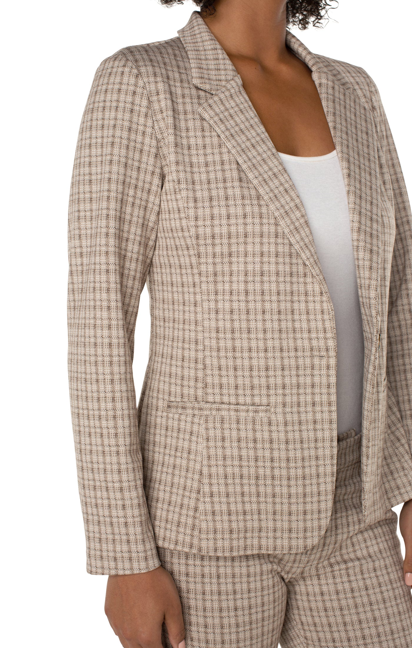Liverpool Fitted Blazer (cappuccino plaid)